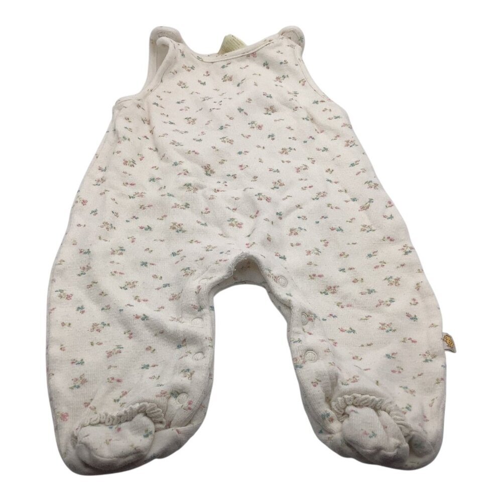 Disney Classic Pooh Romper Girls 6-9 Months Floral White Footed‎ Cotton